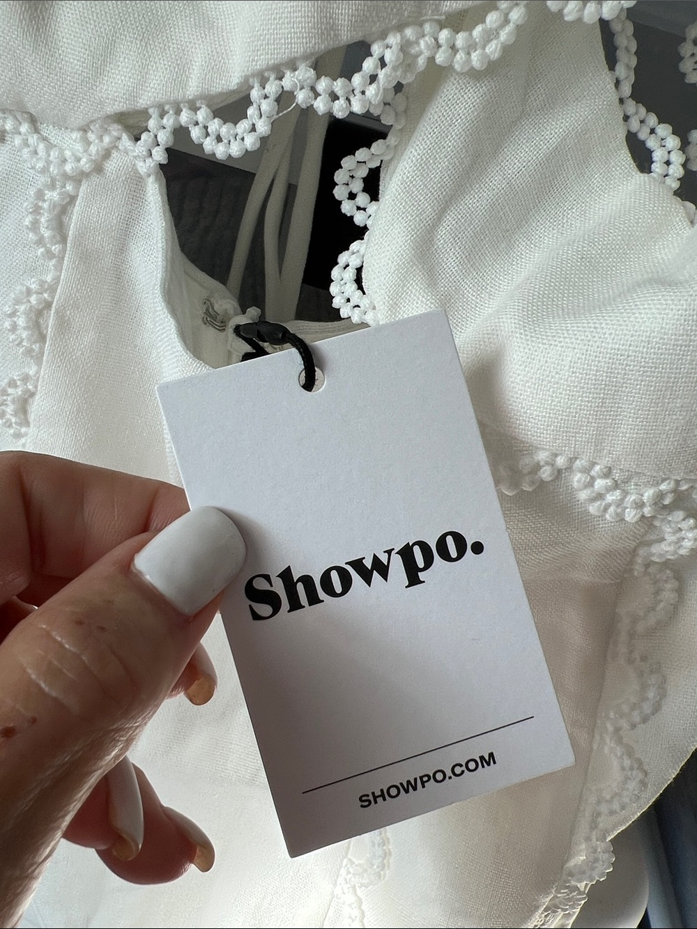 REVOLVE Cream Lace-Trim Spaghetti-Strap Mini Dress - Picture 7 of 9